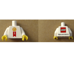 Torso Rebrick Gold Medallion with Red Ribbon Pattern / White Arms / Yellow Hands