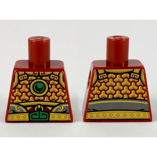Torso Armor with Gold Trim, Green Circle and Buckle Pattern