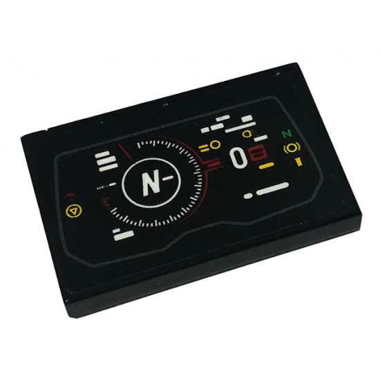 Tile 2 x 3 with Display with 'N' and '0' Pattern (Sticker) - Set 42107