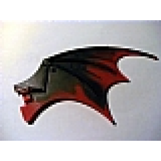 Animal, Body Part Dragon Wing 19 x 11 with Marbled Dark Red Trailing Edge Pattern
