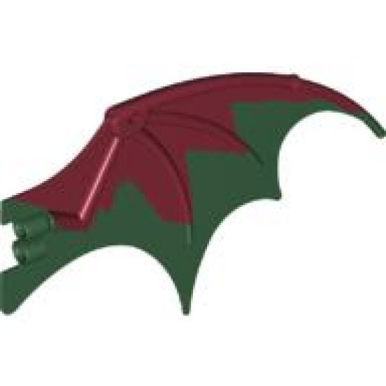Animal, Body Part Dragon Wing 19 x 11 with Marbled Dark Red Trailing Edge Pattern