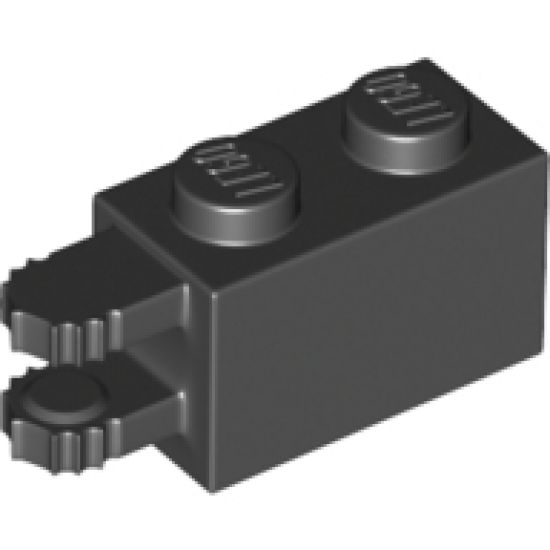 Hinge Brick 1 x 2 Locking with 2 Fingers Horizontal End, 7 Teeth