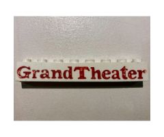 Brick 1 x 8 without Bottom Tubes with Cross Side Supports with Red 'Grand Theater' Bold Pattern