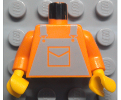 Torso Overalls Light Gray Pattern (Dungarees) / Orange Arms / Yellow Hands