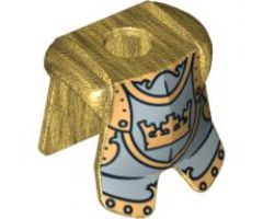 Minifigure, Body Wear Armor Breastplate with Leg Protection, Fantasy Era Gold Knight Pattern