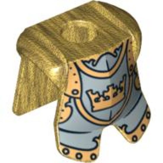 Minifigure, Body Wear Armor Breastplate with Leg Protection, Fantasy Era Gold Knight Pattern