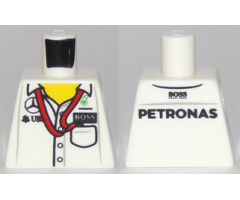 Torso Speed Champions with Boss, Mercedes-Benz, Petronas and UBS Logos and Red Ribbon and Pocket, Front and Back Pattern