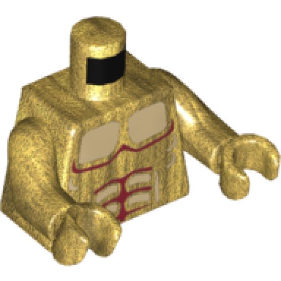 Torso Atlantis Armor with Gold Plated Muscles Outline Pattern / Pearl Gold Arms / Pearl Gold Hands