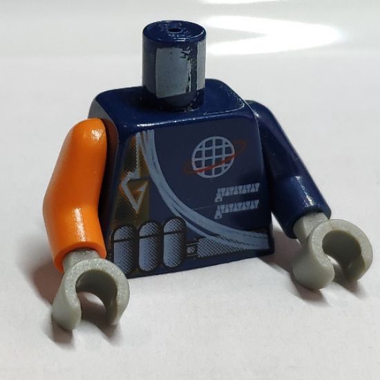 Torso Alpha Team Logo, Arrow, Shoulder Rope Pattern / Dark Blue Arm Left / Orange Arm Right / Light Gray Hands