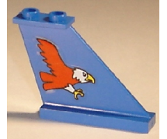 Tail 4 x 1 x 3 with Red Eagle Pattern on Right Side (Sticker) - Set 6331