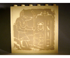 Panel 1 x 6 x 5 with Hieroglyphs, Anubis with Staff, and Scarab Pattern (Sticker) - Set 7621
