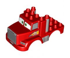 Duplo, Vehicle Car Body Truck 3 x 4 Flatbed with Cars 'MACK' Pattern