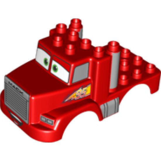Duplo, Vehicle Car Body Truck 3 x 4 Flatbed with Cars 'MACK' Pattern