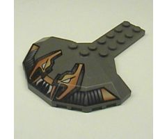 Plate, Modified 2 x 6 with 4 x 8 Half Saucer and Stingray Pattern