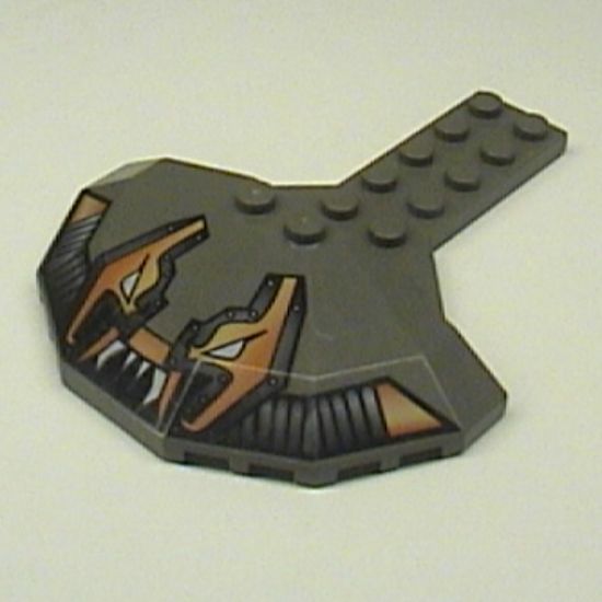 Plate, Modified 2 x 6 with 4 x 8 Half Saucer and Stingray Pattern