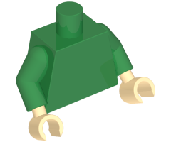 Torso Harry Potter Quidditch Slytherin Pattern / Green Arms / Light Nougat Hands