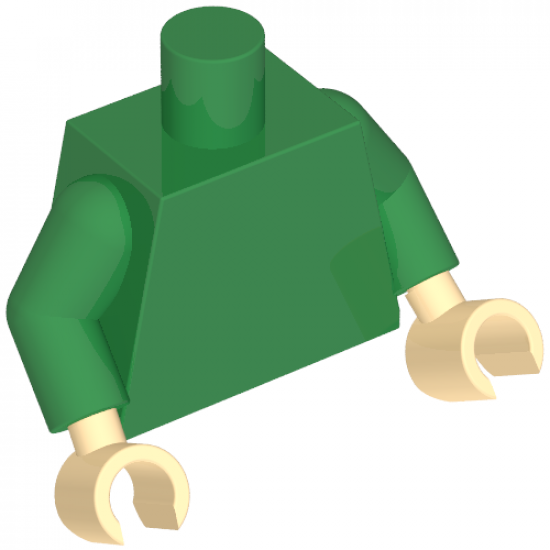 Torso Harry Potter Quidditch Slytherin Pattern / Green Arms / Light Nougat Hands