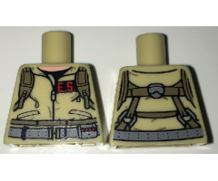 Torso Ghostbusters Jumpsuit with 'E.S.' ID Badge and Straps on Reverse Pattern