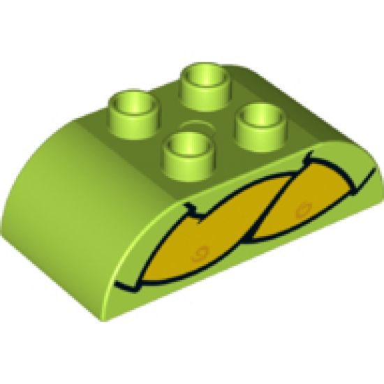 Duplo, Brick 2 x 4 Curved Top with Crossed Arms Pattern