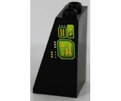 Slope 75 2 x 2 x 3 - Hollow Studs with Lime and Yellow Screens and Light Bluish Gray and Yellow Buttons Pattern, Model Left (Sticker) - Set 8105