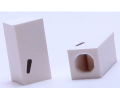Tile, Modified 1 x 2 x 5/6 with Stud Hole in End and Black ',' Comma Pattern