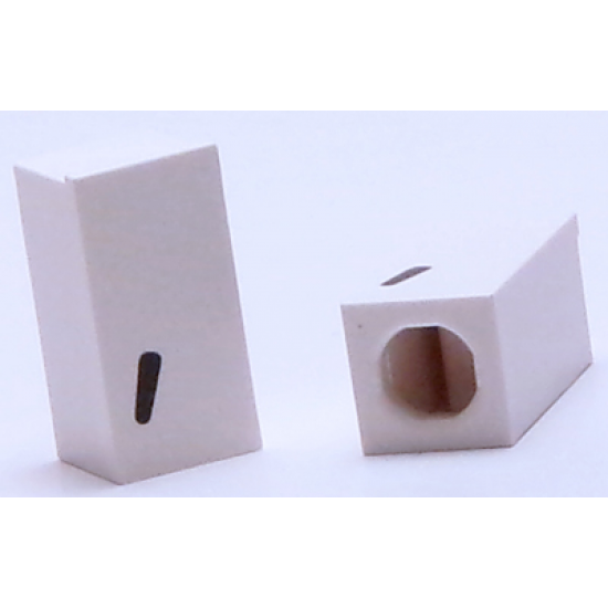 Tile, Modified 1 x 2 x 5/6 with Stud Hole in End and Black ',' Comma Pattern
