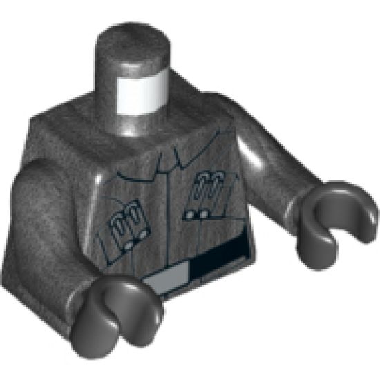 Torso SW First Order Officer Male Pattern 3 / Pearl Dark Gray Arms / Black Hands