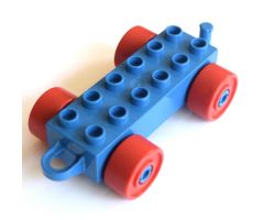 Duplo, Vehicle Car Base 2 x 6 with Red Wheels and Closed Hitch End