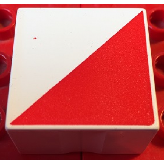 Duplo, Tile 2 x 2 x 1 with Shape Red Right Triangle Pattern