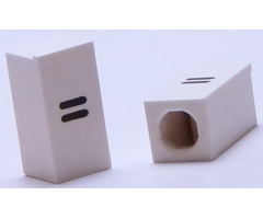 Tile, Modified 1 x 2 x 5/6 with Stud Hole in End and Black '=' Equal Sign Pattern