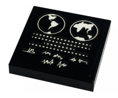 Tile 2 x 2 with Neil Armstrong Signature and Globe Pattern (Sticker) - Set 10266