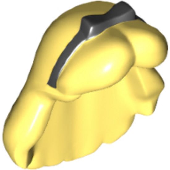 Minifigure, Hair Female Long with Center Part and Black Ribbon Tied in Bow Pattern (Alice)