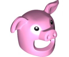 Minifigure, Headgear Mask Pig with Black Eyes Pattern