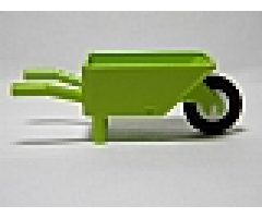 Minifigure, Utensil Wheelbarrow Frame with White Pulley Wheel and Black Tire (98288 / 3464 / 59895)