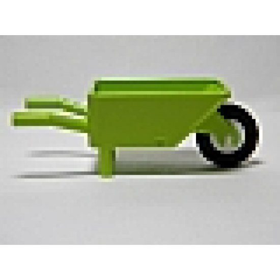 Minifigure, Utensil Wheelbarrow Frame with White Pulley Wheel and Black Tire (98288 / 3464 / 59895)