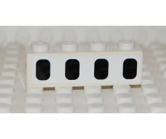 Brick 1 x 4 with 4 Black Airplane Windows Pattern (Sticker) - Set 2532