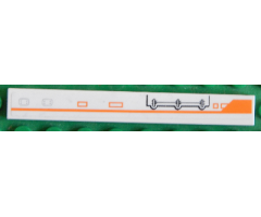 Tile 1 x 8 with Orange Line and Mechanical Pattern Model Right Side (Sticker) - Set 7645