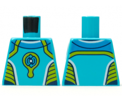 Torso Lime Trim and Dark Azure Double Circular Arrows Logo Pattern