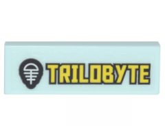 Tile 1 x 3 with Black Fossil Skeleton Logo and Yellow 'TRILOBYTE' Pattern (Sticker) - Set 70620