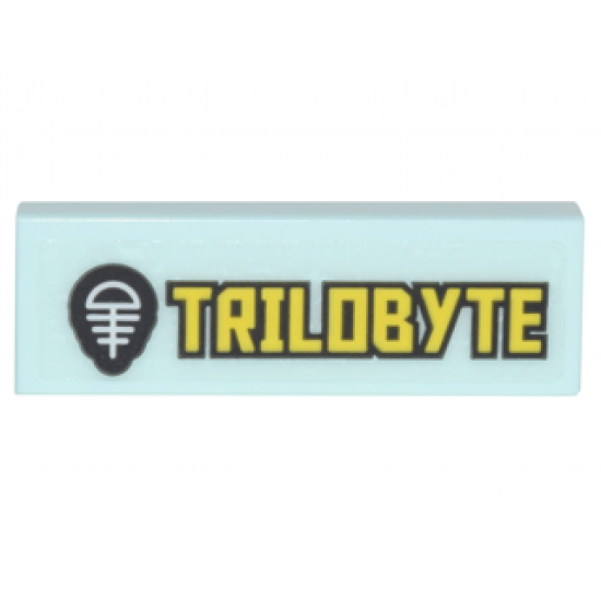 Tile 1 x 3 with Black Fossil Skeleton Logo and Yellow 'TRILOBYTE' Pattern (Sticker) - Set 70620