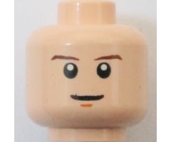 Minifigure, Head Male Brown Eyebrows, White Glints and Chin Dimple Pattern (SW Luke Skywalker) - Blocked Open Stud