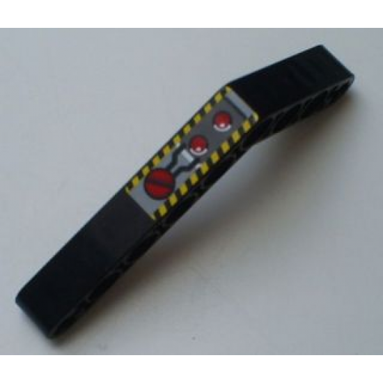 Technic, Liftarm 1 x 9 Bent (6 - 4) Thick with Switchboard and Buttons Pattern (Sticker) - Sets 8482 / 8483