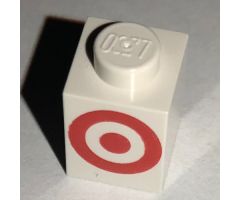 Brick 1 x 1 with Red Target Logo Pattern