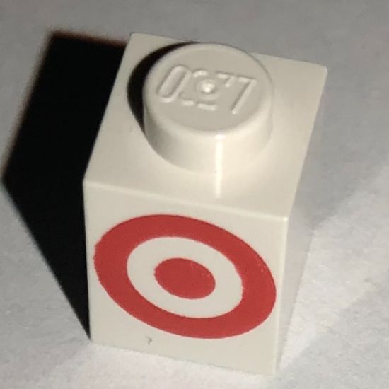 Brick 1 x 1 with Red Target Logo Pattern