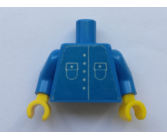 Torso Town Shirt with 5 Buttons and 2 Pockets and No Collar Pattern (Sticker) / Blue Arms / Yellow Hands