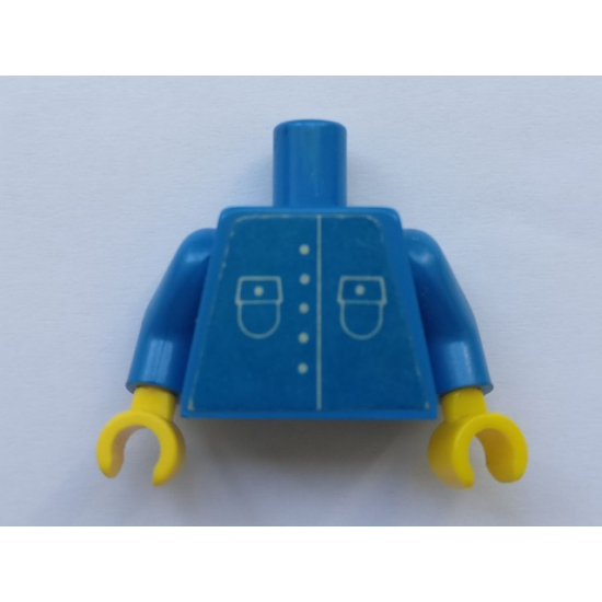 Torso Town Shirt with 5 Buttons and 2 Pockets and No Collar Pattern (Sticker) / Blue Arms / Yellow Hands