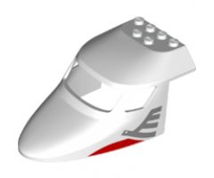 Aircraft Fuselage Curved Forward 6 x 10 with 3 Window Panes with Metallic Silver Airline Bird Pattern on Both Sides