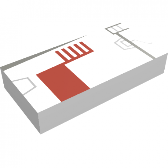 Tile 1 x 2 with X-wing Fighter Pattern Model Right Side
