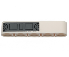 Technic, Liftarm 1 x 5 Thick with Black Outlined Rectangles and Semicircles on Dark Bluish Gray Background Pattern (Sticker) - Set 75301