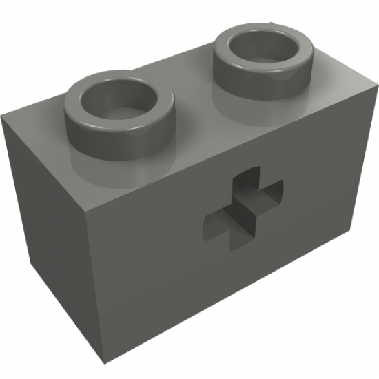 Technic, Brick 1 x 2 with Axle Hole (+ Shape) and Inside Side Supports